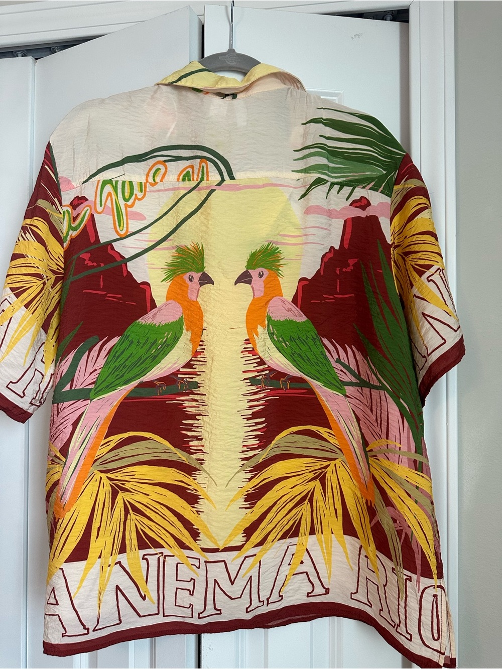 Tropical Parrot Print Short-Sleeve Shirt - Multicolor - Picture 4 of 9
